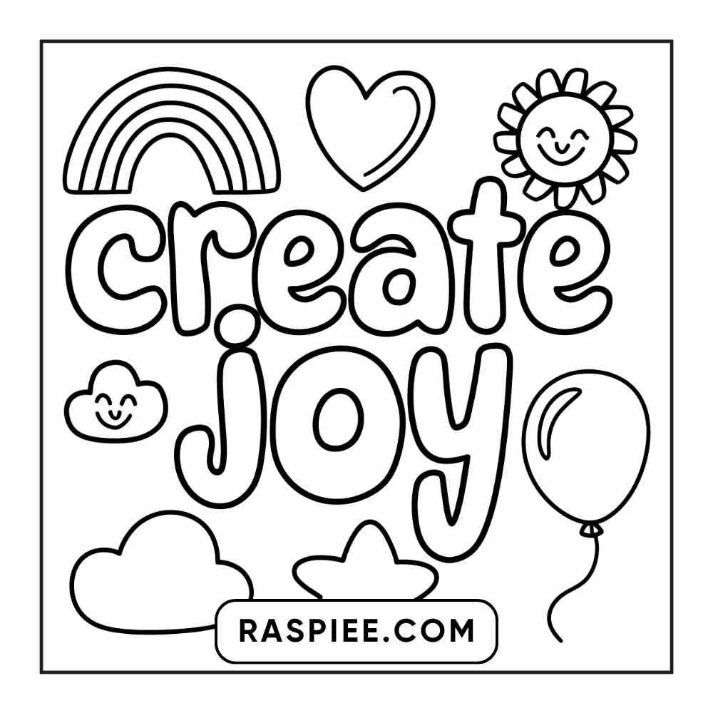 78 Bold and Easy Inspirational Words Coloring Pages Printable PDF Instant Download - RASPIEE