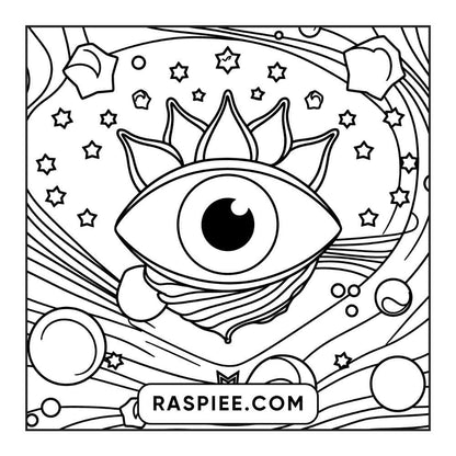 53 Bold and Easy Trippy Groovy Coloring Pages Printable PDF Instant Download