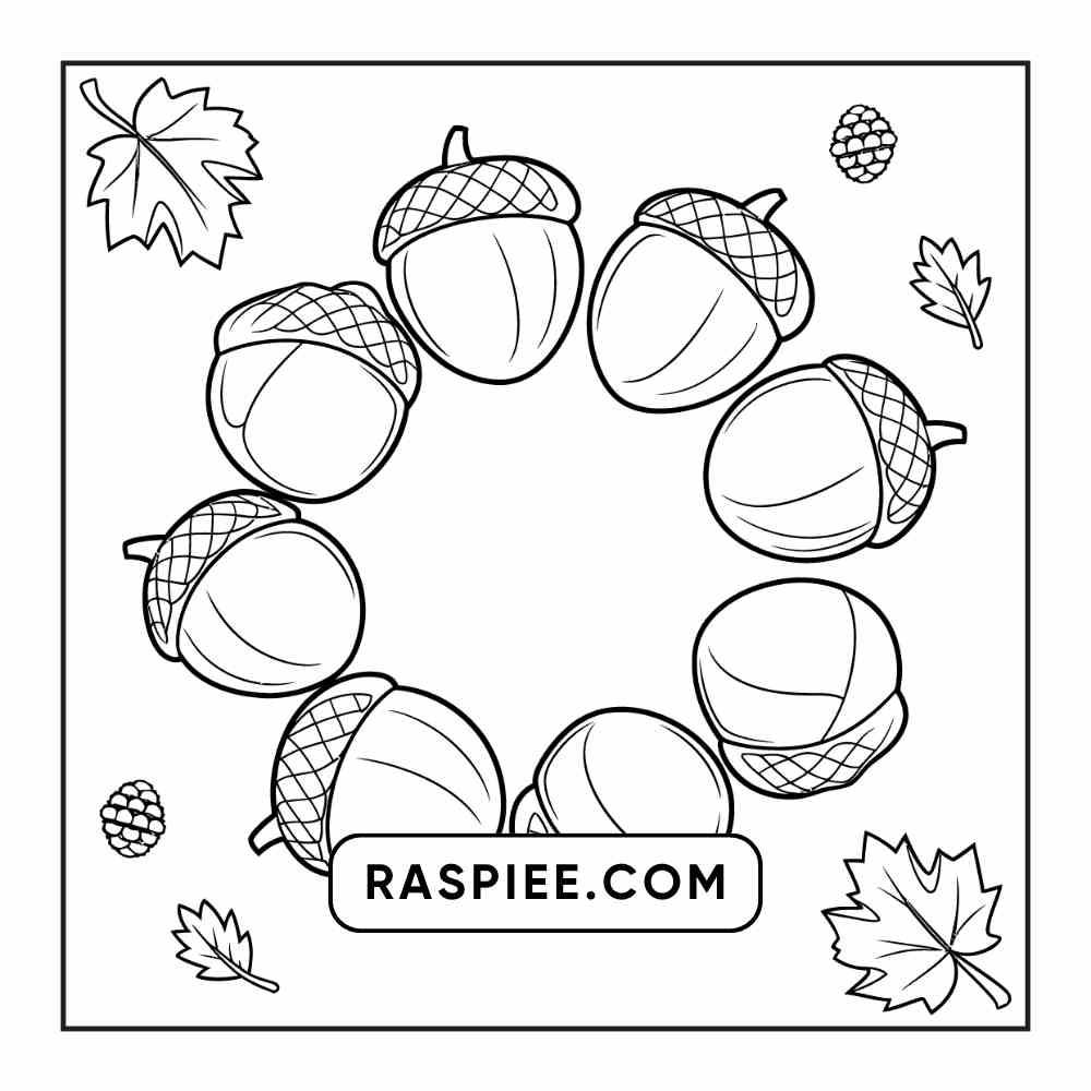 76 Bold and Easy Fall Vibes Coloring Pages Printable PDF Instant Download - RASPIEE