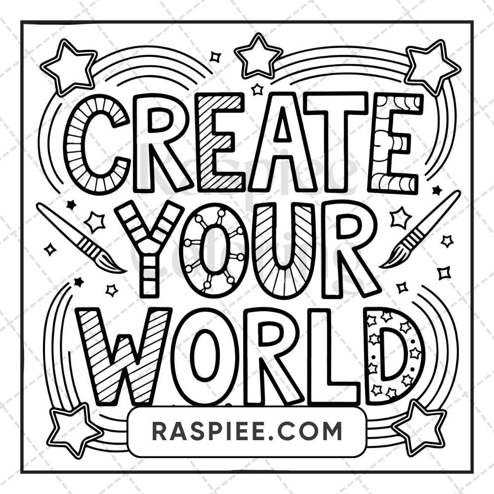 120 Bold and Easy Motivational Word Coloring Pages