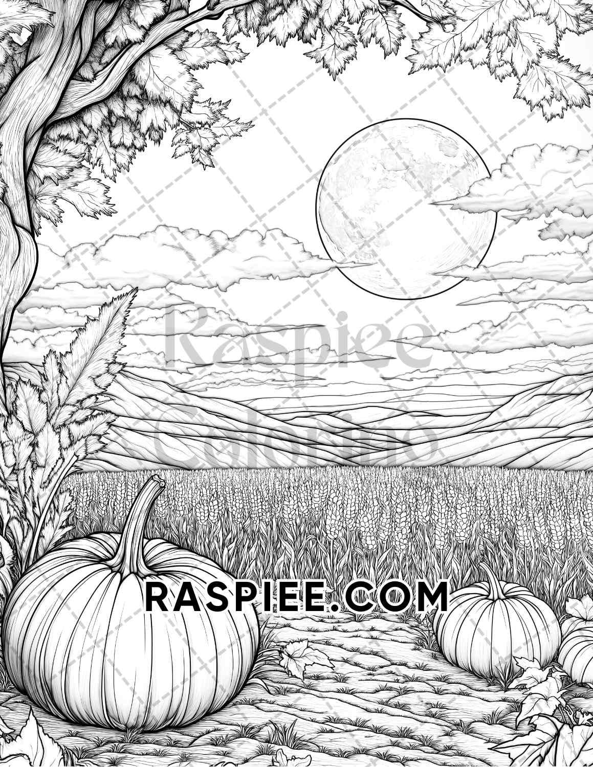 Hello Autumn Adult Coloring Pages Printable PDF Instant Download - RASPIEE