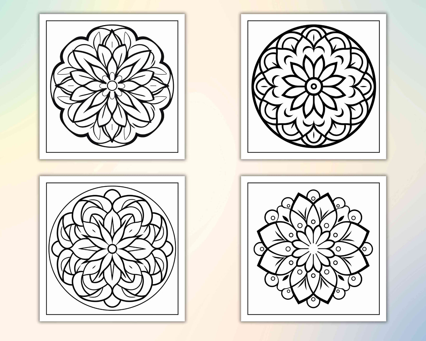 134 Bold and Easy Mandala Coloring Pages - RASPIEE