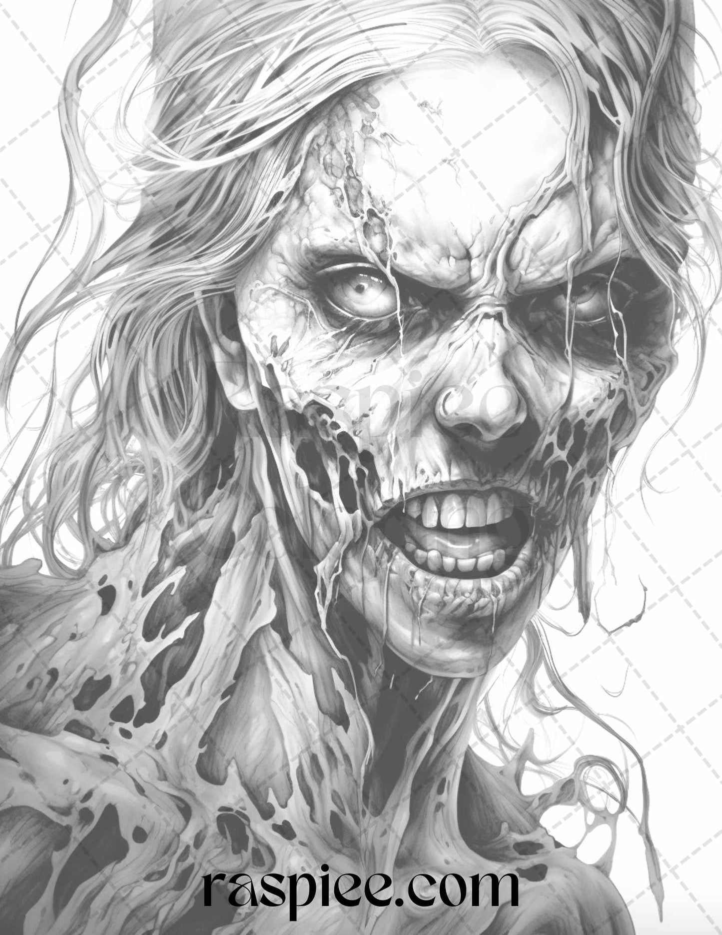 Scary Zombie Girls Grayscale Coloring Page, Creepy Fantasy Art for Adult Coloring Book, Spooky Zombies Printable Coloring Sheet, Halloween Coloring Pages for Adults, Horror-Themed Grayscale Illustration, High-Resolution Printable Coloring Art, Macabre Coloring for Adults, Undead Girls Halloween Coloring, Zombie Girls Instant Download PDF, Haunted Coloring Images for Adults