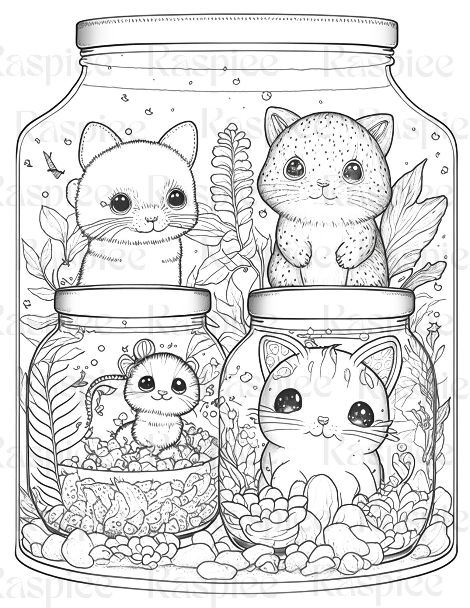 10 Unique Animal in Jar Coloring Pages for Creative Fun