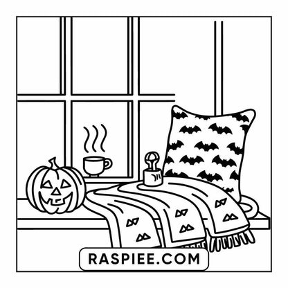 84 Cozy Halloween Bold & Easy Coloring Pages Printable PDF Instant Download - RASPIEE