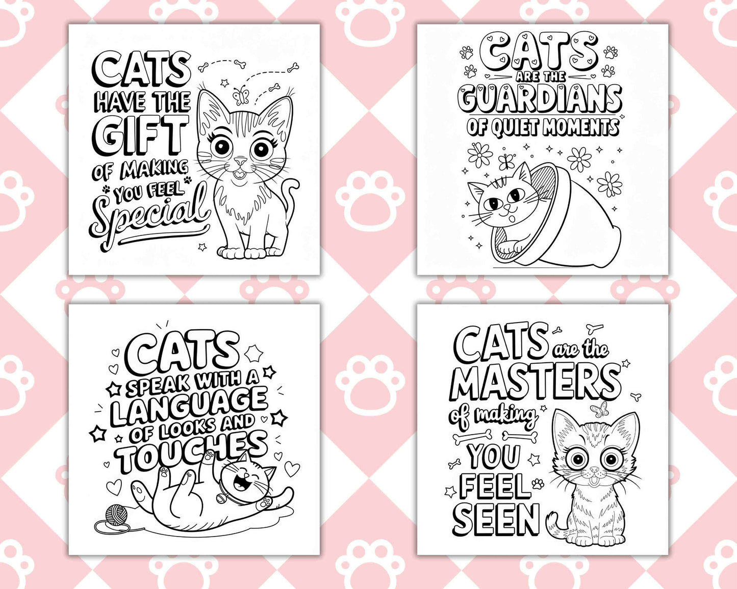 100 Bold and Easy Cute Cats Coloring Pages - RASPIEE