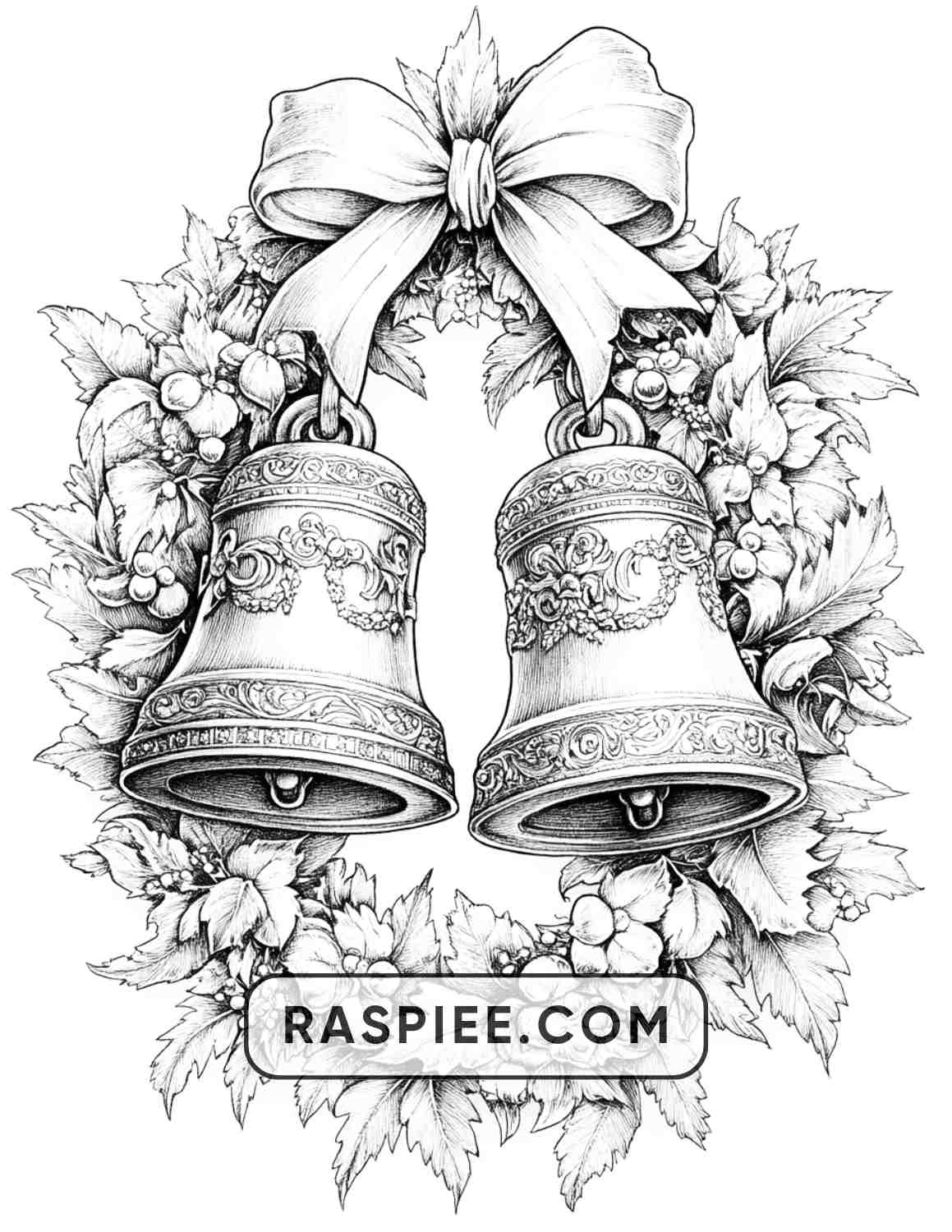 72 Christmas Wreaths Adult Coloring Pages - RASPIEE