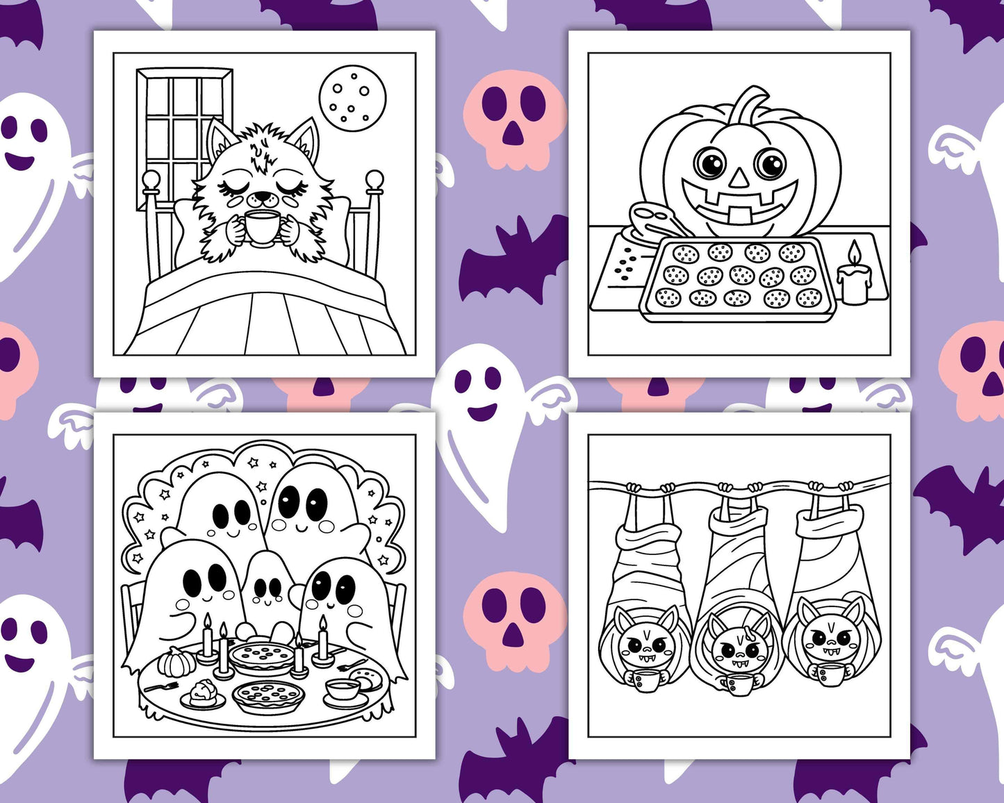 93 Bold and Easy Little Spooky Coloring Pages Printable PDF Instant Download - RASPIEE