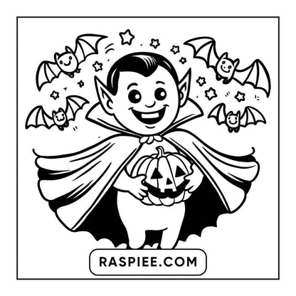 100 Bold and Easy Cute Halloween Coloring Pages Printable PDF Instant Download - RASPIEE