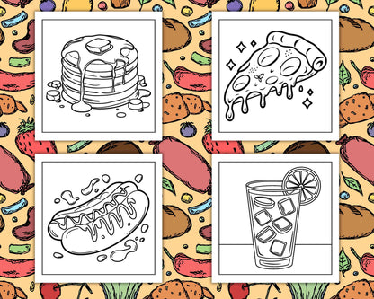 96 Food & Snacks Coloring Pages Bold & Easy Printable - RASPIEE