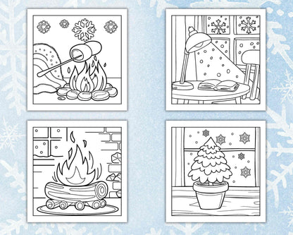 126 Bold and Easy Cozy Winter Coloring Pages - RASPIEE