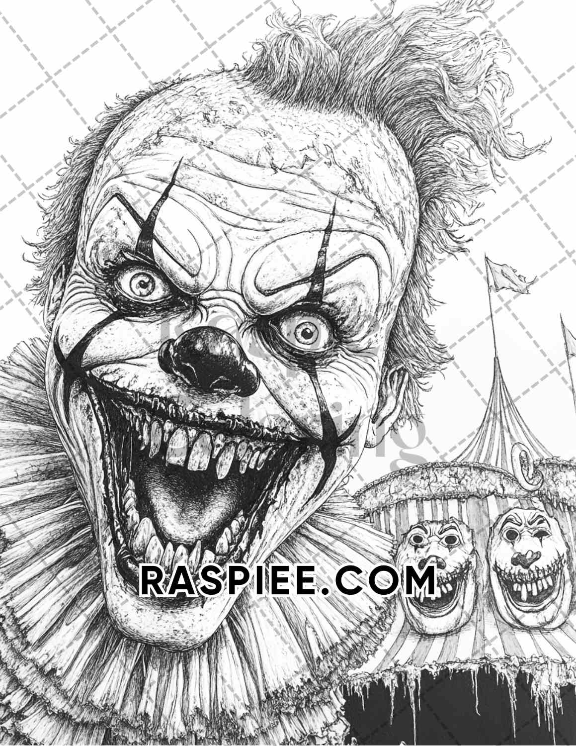 Legends of Horror Halloween Adult Coloring Pages Printable PDF Instant Download