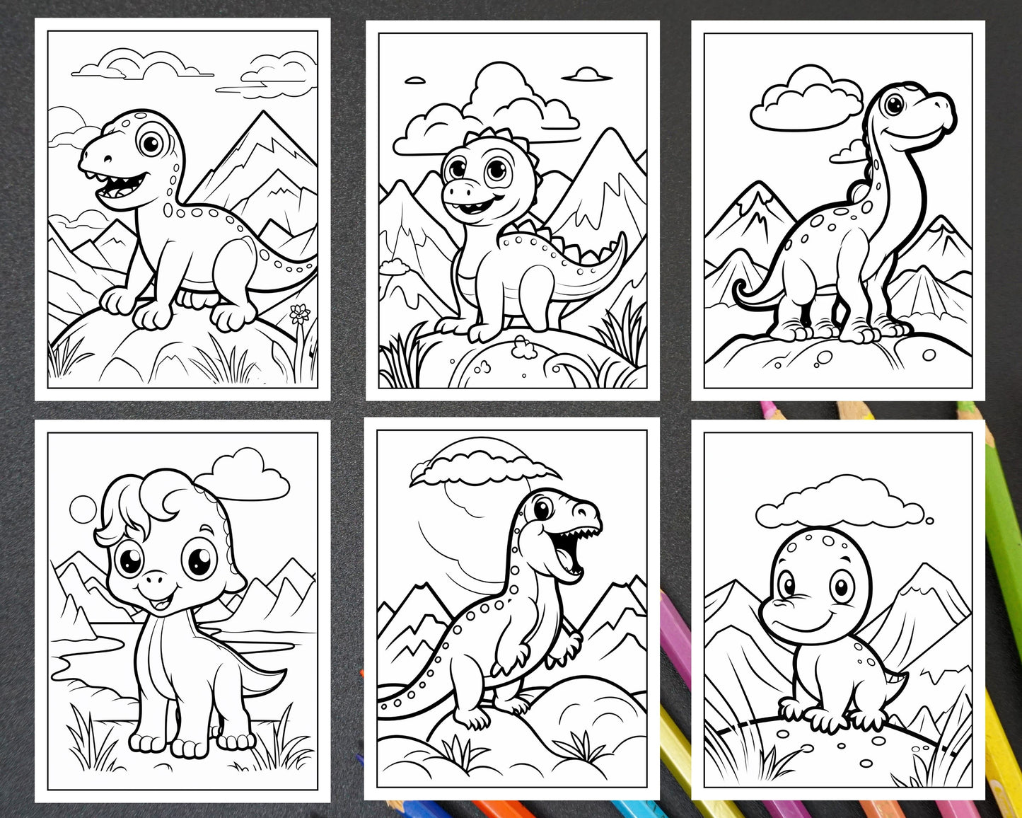 250 Adorable Dinosaur Coloring Pages for Kids