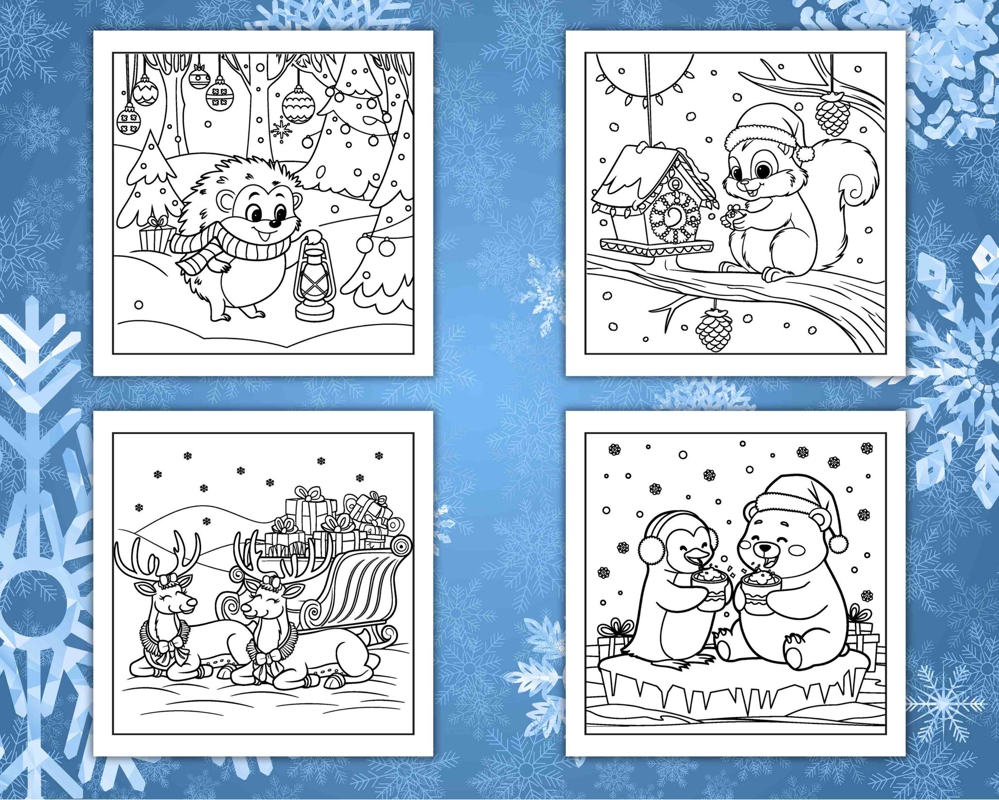 110 Bold and Easy Christmas Hygge Coloring Pages - RASPIEE