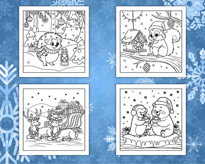 110 Bold and Easy Christmas Hygge Coloring Pages - RASPIEE