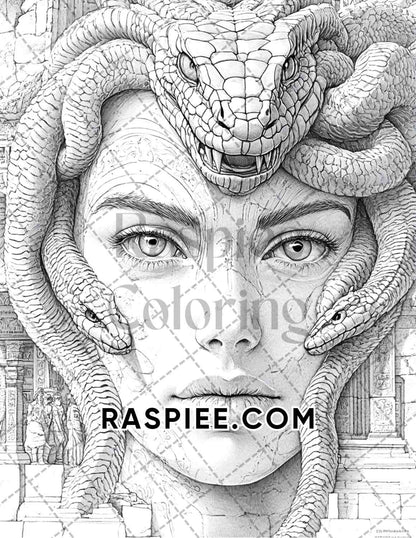 Nightmarish Creatures Halloween Adult Coloring Pages Printable PDF Instant Download