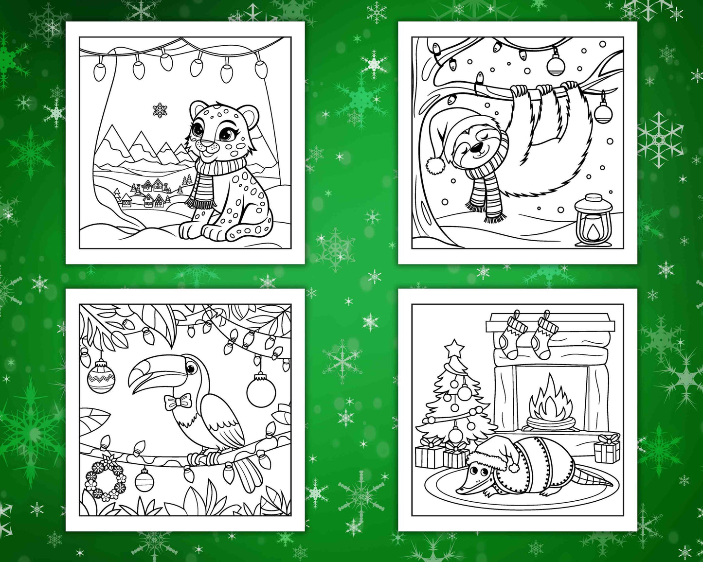 114 Bold and Easy Festive Corner Christmas Coloring Pages - RASPIEE