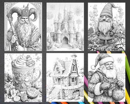 68 Christmas Fantasy Adult Coloring Pages