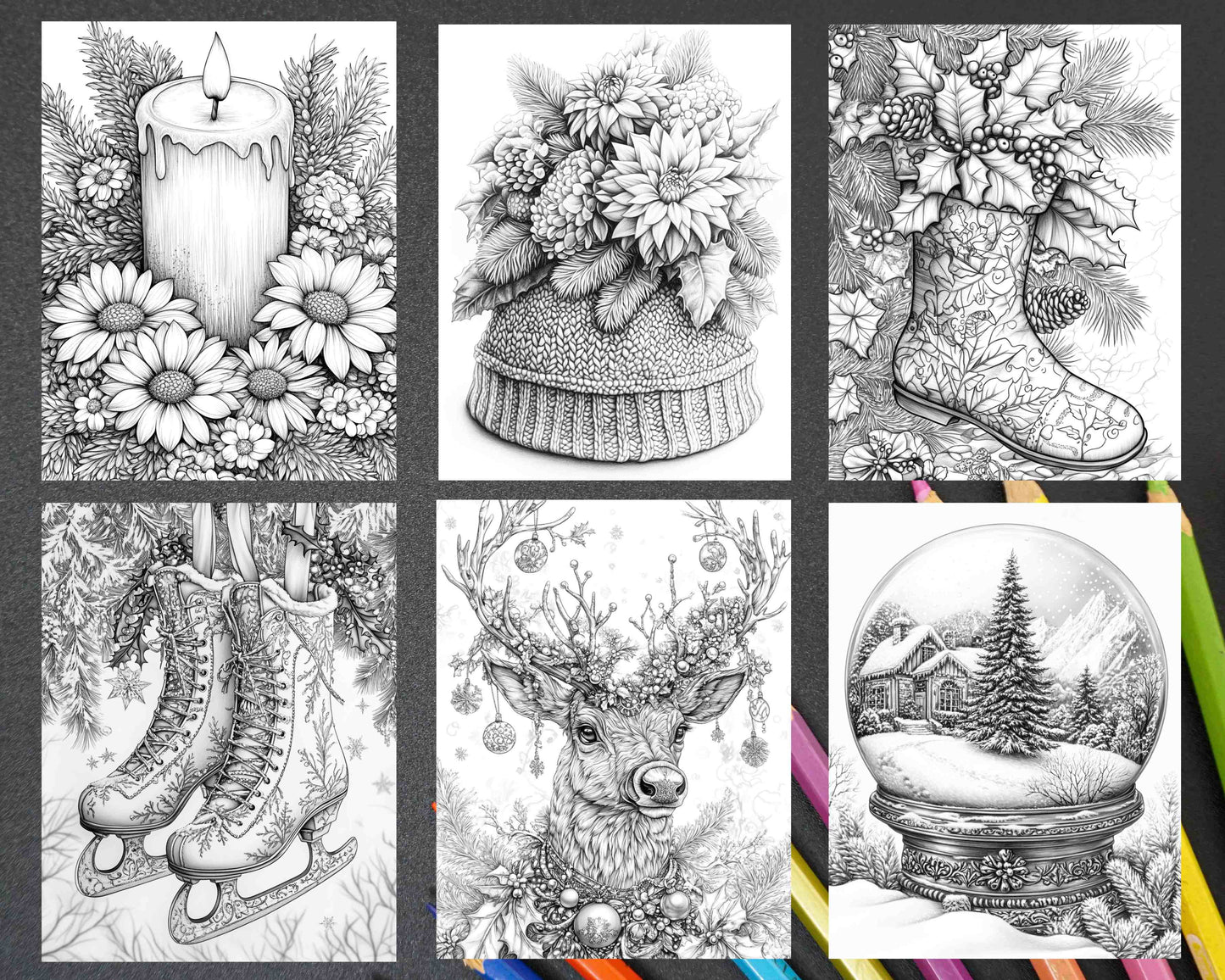 89 Christmas Decor Adult Coloring Pages