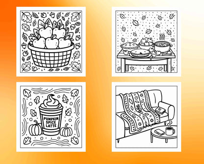 114 Cozy Autumn Bold & Easy Coloring Pages PDF Printable Instant Download - RASPIEE