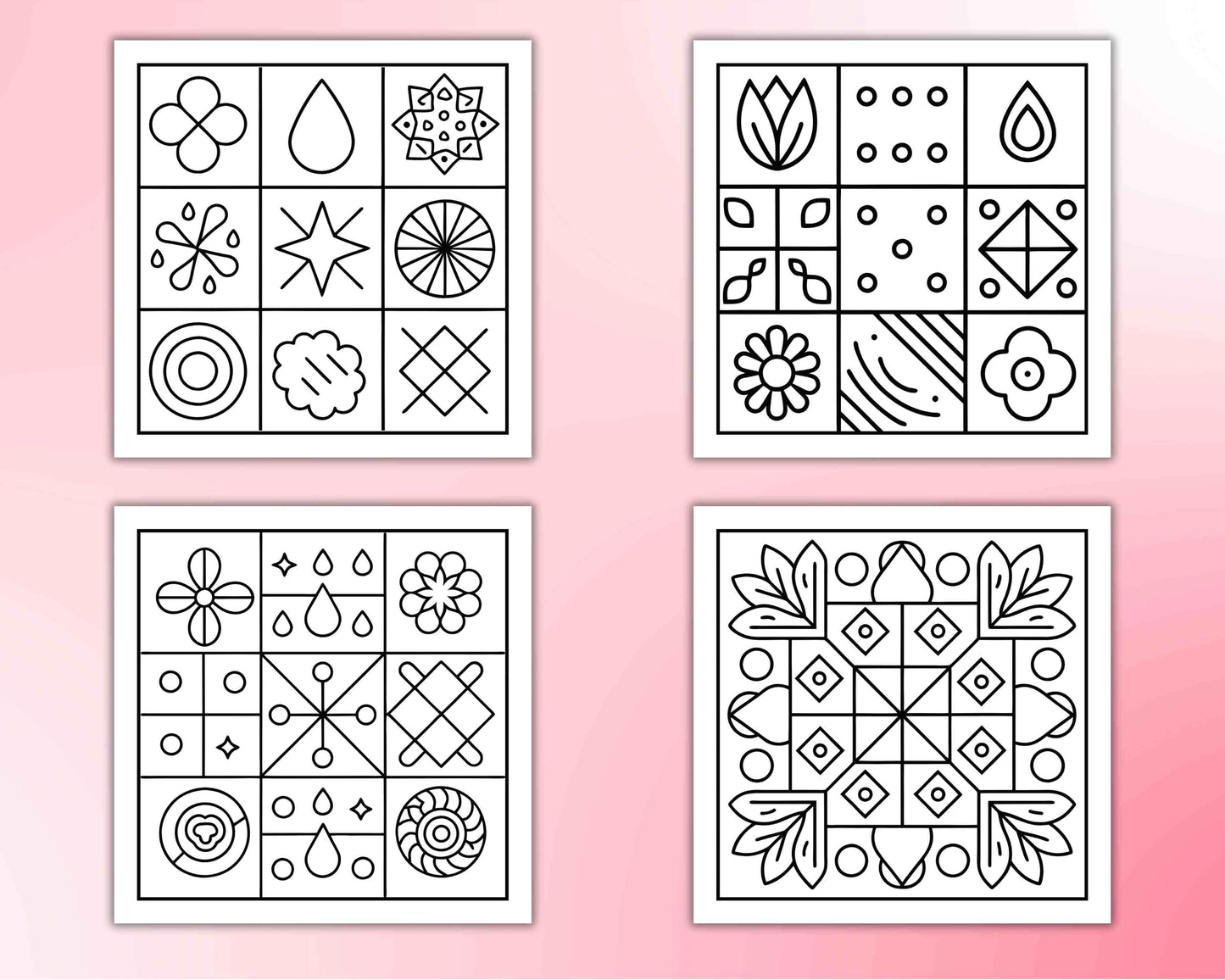 120 Bold and Easy Comfy Patterns Coloring Pages - RASPIEE