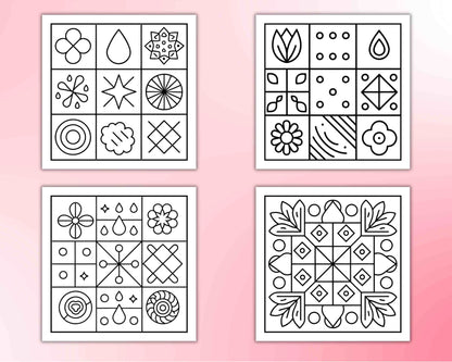 120 Bold and Easy Comfy Patterns Coloring Pages - RASPIEE