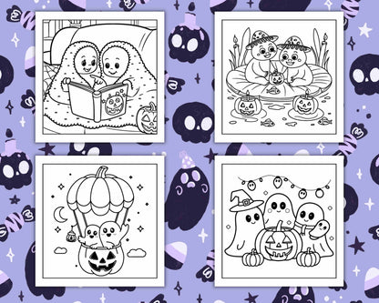 117 Bold and Easy Spooky Besties Halloween Coloring Pages - RASPIEE