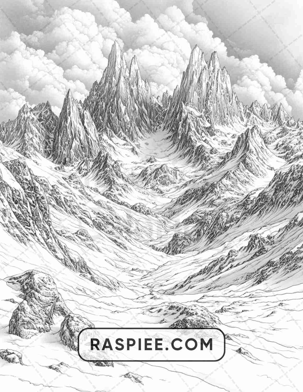 82 Winter Landscapes Adult Coloring Pages - RASPIEE