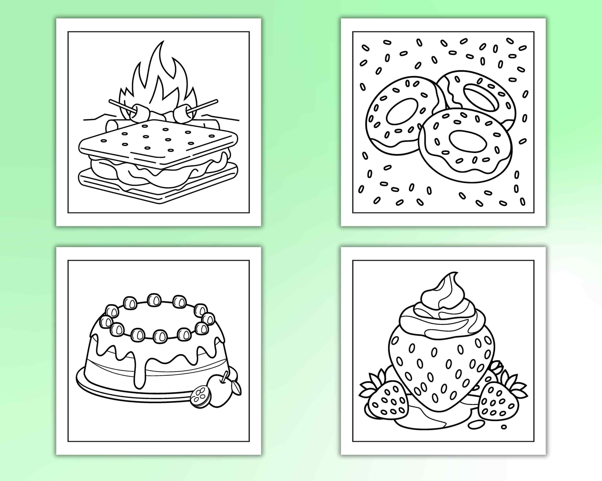 70 Bold and Easy Sweet Treats Coloring Pages - RASPIEE