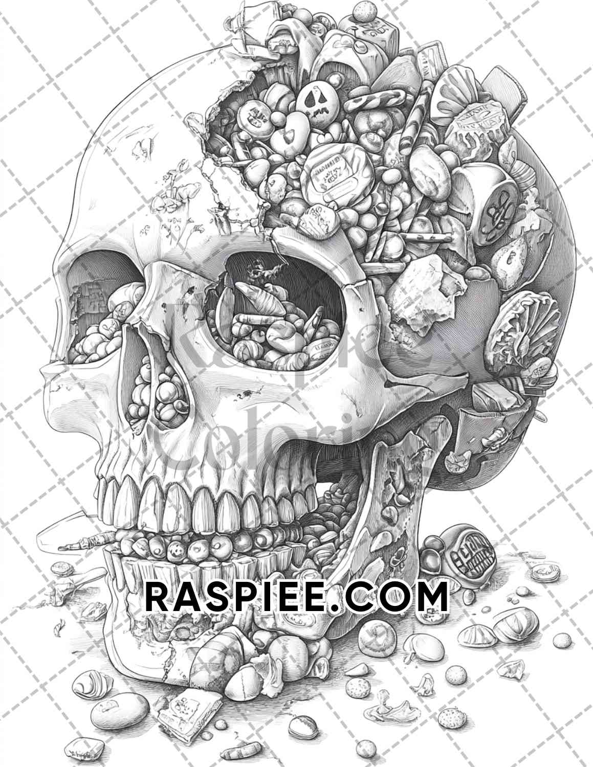 Spooky Desserts Halloween Adult Coloring Pages Printable PDF