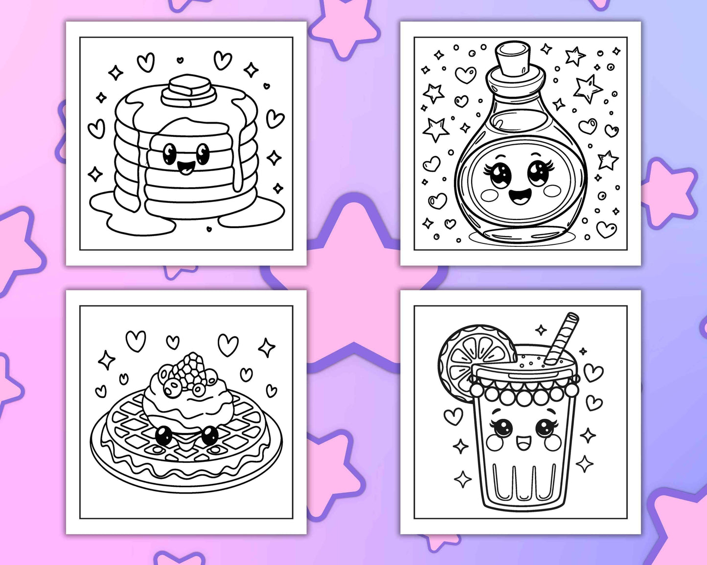 189 Bold and Easy Kawaii Food Coloring Pages - RASPIEE