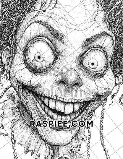 Horror Demons Halloween Adult Coloring Pages Printable PDF Instant Download