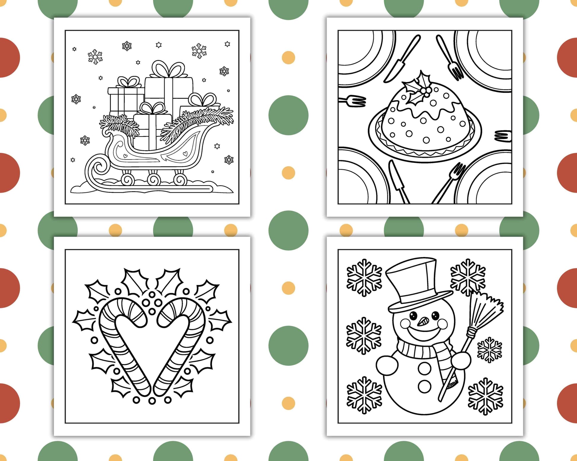 120 Bold and Easy Christmas Coloring Pages Printable PDF Instant Download - RASPIEE