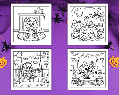 100 Bold and Easy Spooky Times Halloween Coloring Pages - RASPIEE