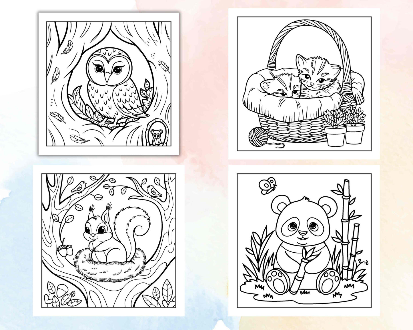 85 Bold and Easy Cozy Animal Coloring Pages - RASPIEE