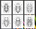42 Steampunk Bugs Grayscale Coloring Pages Printable for Adults, PDF F ...