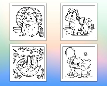 84 Bold and Easy Cute Animal Coloring Pages - RASPIEE