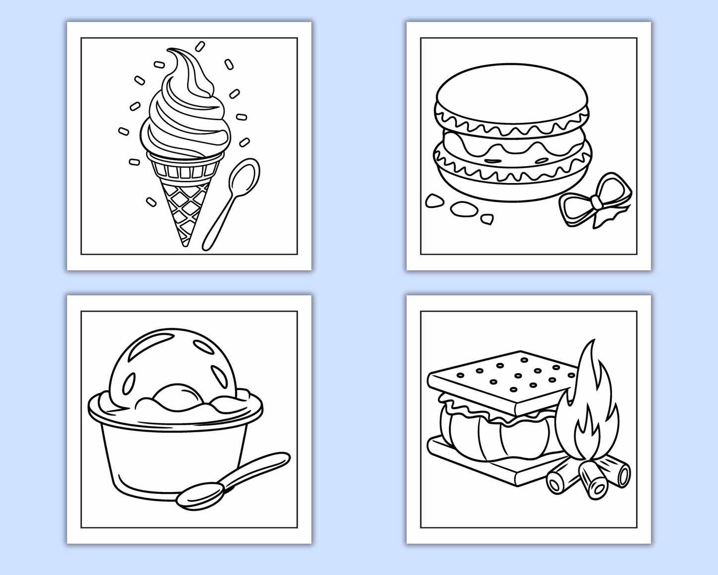 88 Bold and Easy Dessert Coloring Pages - RASPIEE