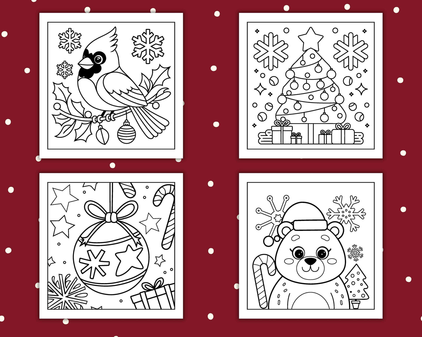 69 Bold and Easy Cozy Christmas Coloring Pages