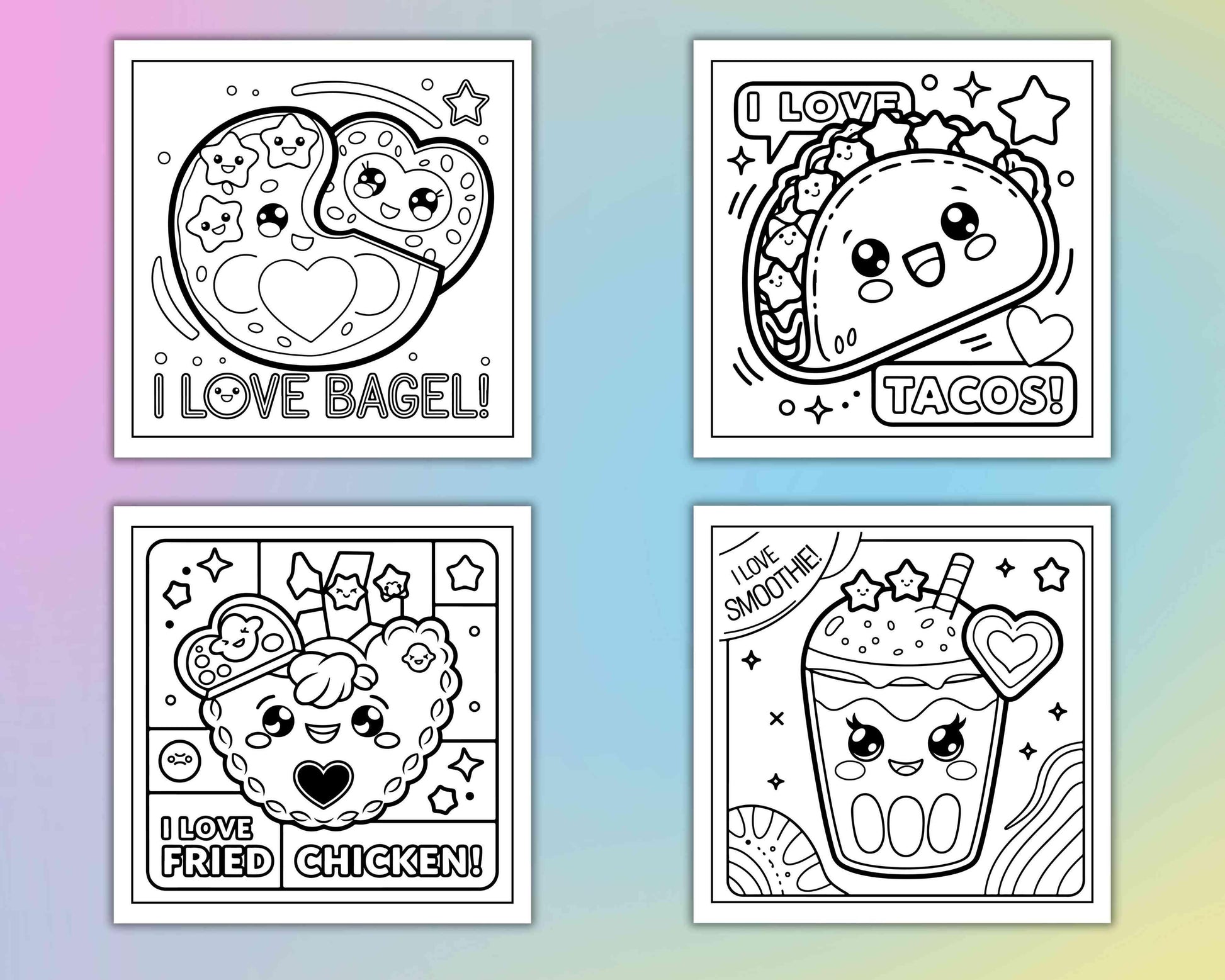 115 Bold and Easy Kawaii Food Coloring Pages - RASPIEE