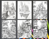 50 Fairyland Adult Coloring Pages Printable PDF Instant Download – RASPIEE