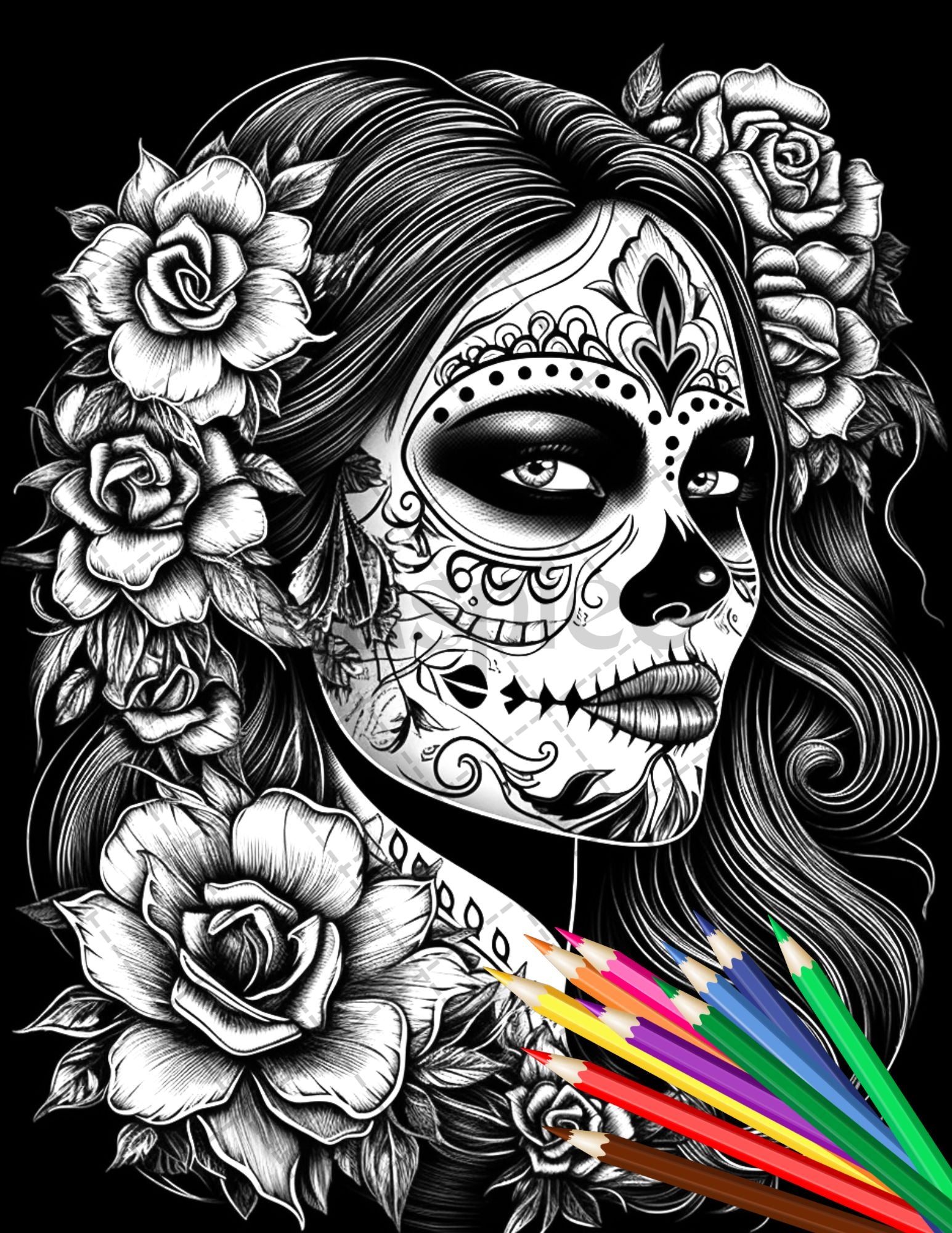 30 Printable Horror Bride Coloring Pages for Adults, Gothic Wedding Grayscale Coloring Book, Instant Download PDF - raspiee