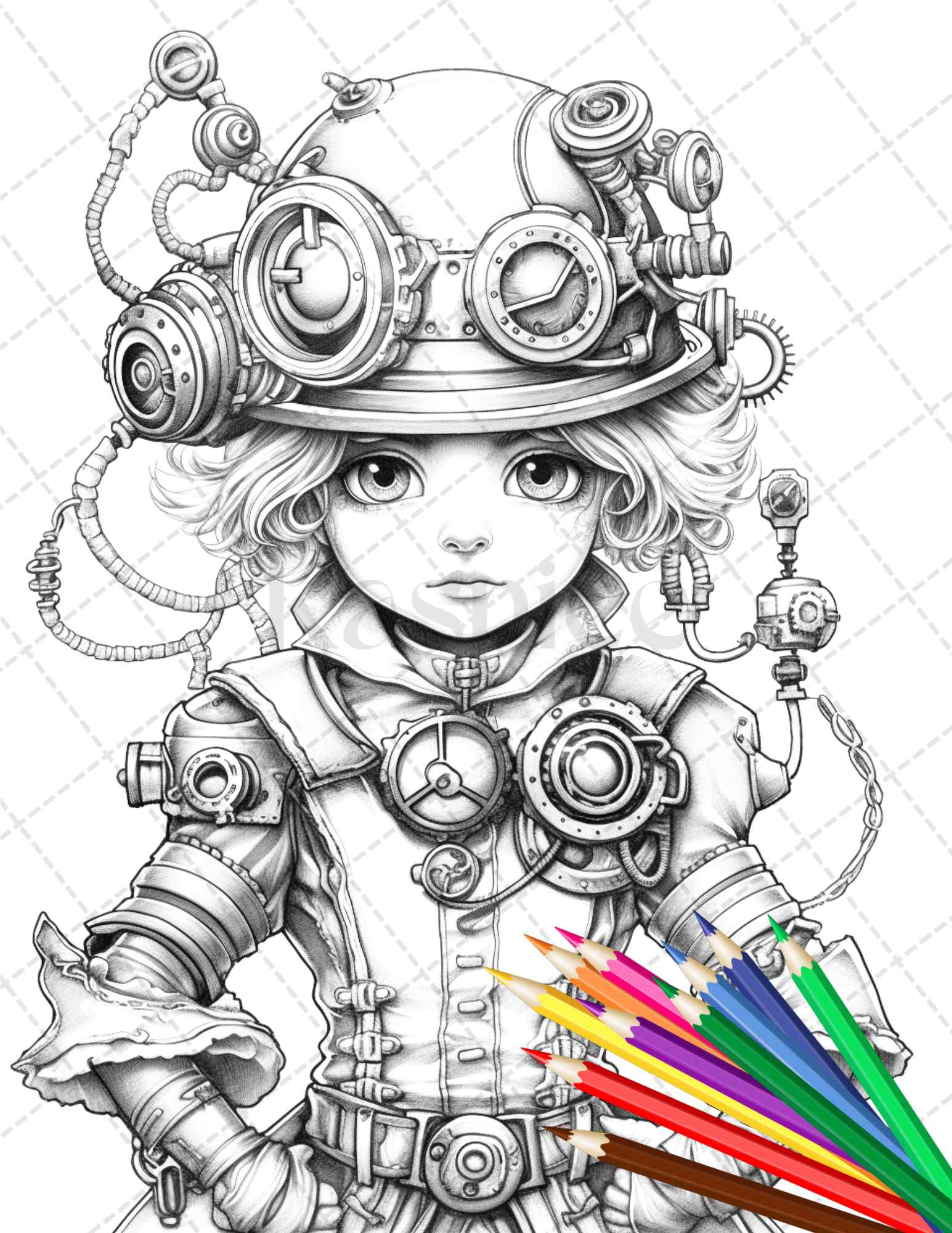 Steampunk Ladies Coloring Book Set 2 56 Pages Printable Adult Coloring  Pages Download Grayscale Illustration Printable PDF File 