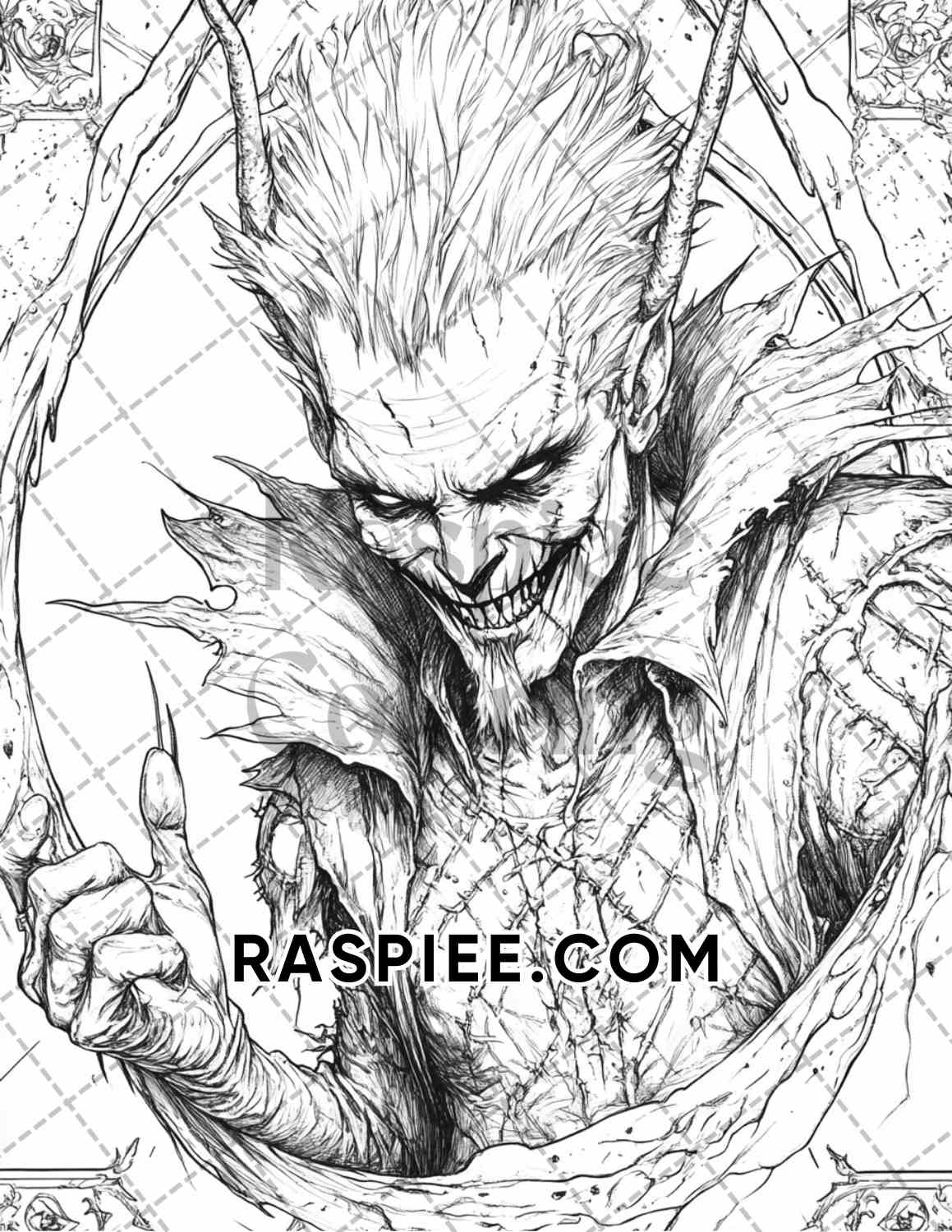 Legends of Horror Halloween Adult Coloring Pages Printable PDF Instant Download