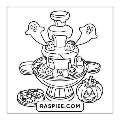 100 Bold Easy Spooky Food & Drinks Coloring Pages Printable PDF Instant Download - RASPIEE