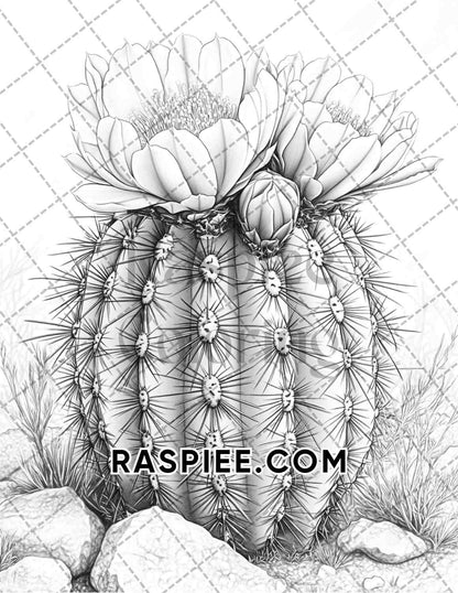 Succulent Blossoms Adult Coloring Pages Printable PDF Instant Download