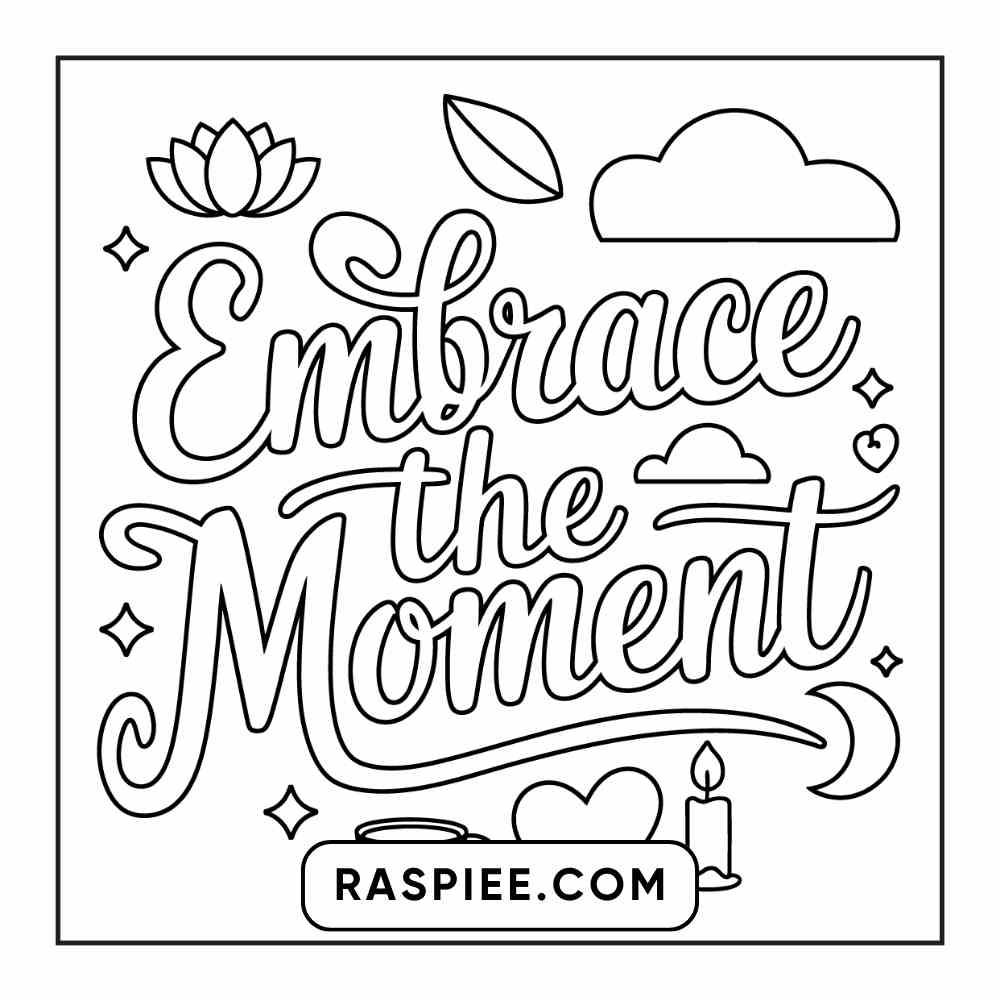 78 Bold and Easy Inspirational Words Coloring Pages Printable PDF Instant Download - RASPIEE