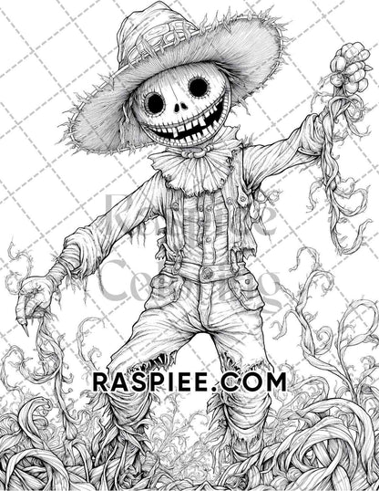 Halloween Surreal Adult Coloring Pages Printable PDF Instant Download - RASPIEE