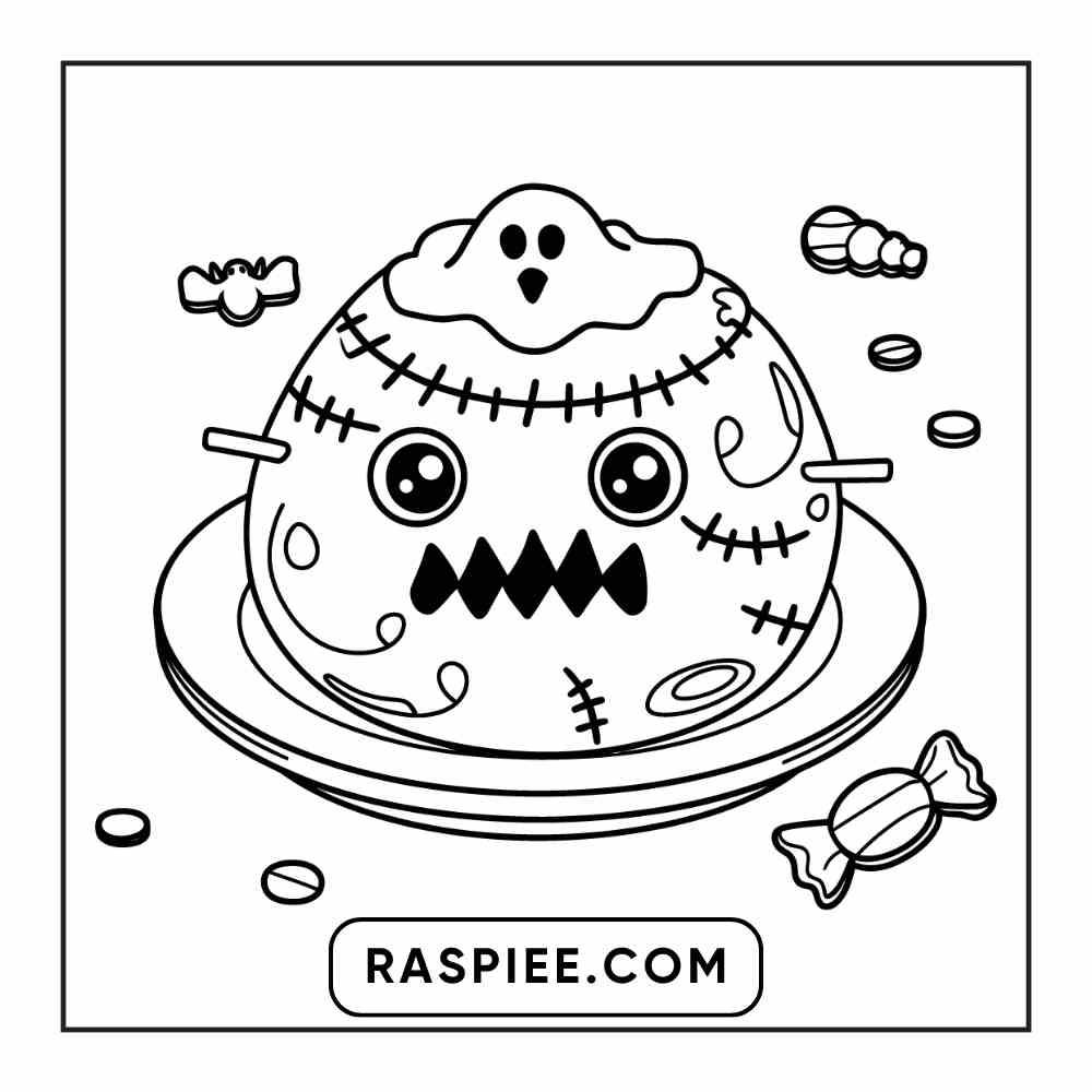 100 Bold Easy Spooky Food & Drinks Coloring Pages Printable PDF Instant Download - RASPIEE