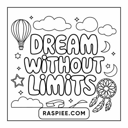 78 Bold and Easy Inspirational Words Coloring Pages Printable PDF Instant Download - RASPIEE